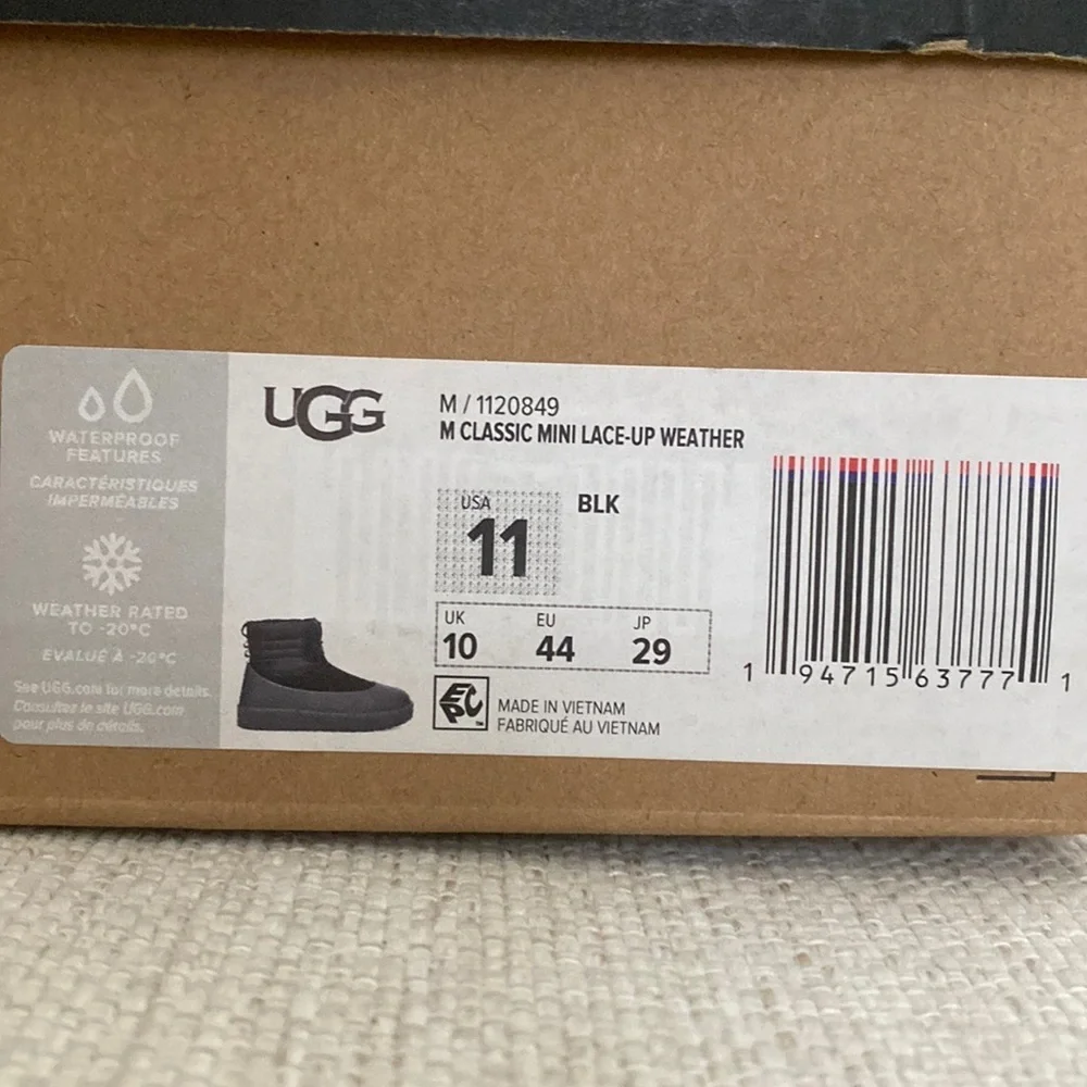 UGG Classic Mini Lace-Up Weather Boots  Size 11